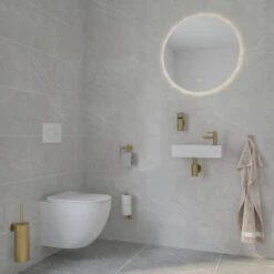 Marho Toiletrolhouder Luxor Met Klep Geborsteld Messing -Badkamer Winkel 123 6553