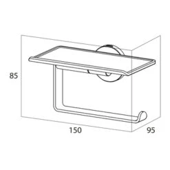 Tiger Toiletrolhouder Noon Met Planchet Zwart -Badkamer Winkel 123 6674