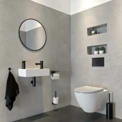 Tiger Toiletrolhouder Noon Met Planchet Zwart -Badkamer Winkel 123 6675