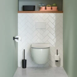 Tiger Toiletborstelhouder Carv Vrijstaand Zwart -Badkamer Winkel 123 6709