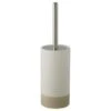 Atlantic Toiletborstelhouder Keramiek Geribbeld Beige/Wit -Badkamer Winkel 123 6903