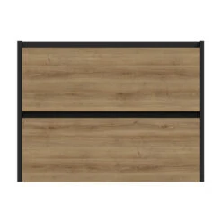 Tiger Reverse Meubelset 80 Cm Met 2 Lades Chalet Eik / Mat Zwart Inclusief Oval Wastafel Mat Zwart -Badkamer Winkel 123 707