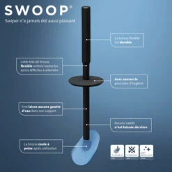 Tiger Toiletborstelhouder TESS Met Opbergfunctie Vrijstaand En Swoop Borstel Flexibel Blauw/zwart -Badkamer Winkel 123 7123