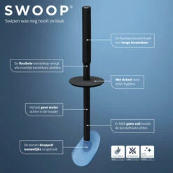 Tiger Toiletborstelhouder TESS Met Opbergfunctie Vrijstaand En Swoop Borstel Flexibel Blauw/zwart -Badkamer Winkel 123 7124