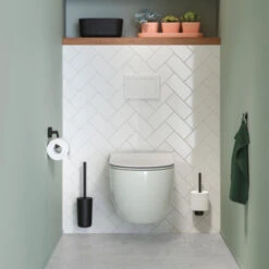 Tiger Carv Toiletborstel Met Houder Zwart -Badkamer Winkel 123 7136