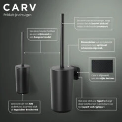 Tiger Carv Toiletborstel Met Houder Zwart -Badkamer Winkel 123 7137