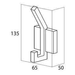 Tiger Haak Zenna Groot Chroom/Wengé -Badkamer Winkel 123 7175