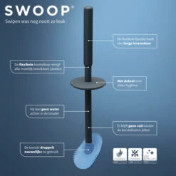 Tiger Toiletborstelhouder TESS Met Swoop Borstel Flexibel Zwart/antraciet -Badkamer Winkel 123 7252