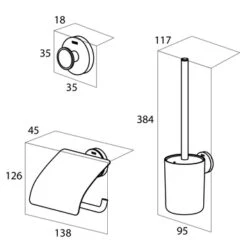 Tiger Urban Toilet Accessoireset Wc-rolhouder - Wc-borstelhouder - Haak -Badkamer Winkel 123 7278