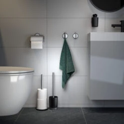 Tiger Tune Toiletrolhouder Met Klep Geborsteld RVS/mat Zwart -Badkamer Winkel 123 7311