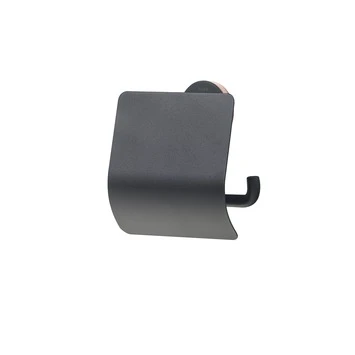 Tiger Toiletrolhouder Urban Zwart Met Klep 4 Tiger Toiletrolhouder Urban Zwart Met Klep - Afbeelding 2