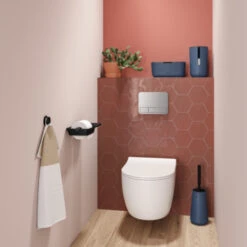 Tiger Toiletrolhouder TESS Met Planchet Zwart/antraciet -Badkamer Winkel 123 7345