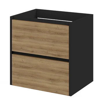 Tiger Reverse Meubelset Met 2 Lades 60 Cm Chalet Eik / Mat Zwart Inclusief Oval Wastafel Mat Zwart 6 Tiger Reverse Meubelset Met 2 Lades 60 Cm Chalet Eik / Mat Zwart Inclusief Oval Wastafel Mat Zwart - Afbeelding 4