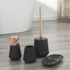 Sealskin Toiletborstelhouder Conical Porselein Zwart -Badkamer Winkel 123 7512