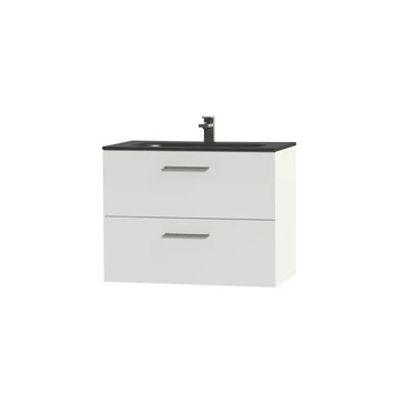 Tiger Badkamermeubel Studio 80cm Hooggglans Wit/matzwart Met RVS Greep 5 Tiger Badkamermeubel Studio 80cm Hooggglans Wit/matzwart Met RVS Greep - Afbeelding 3