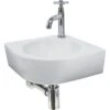 Atlantic Fonteinset Avalon Kwartrond Wit Keramiek 30x30x10 Cm -Badkamer Winkel 123 7807