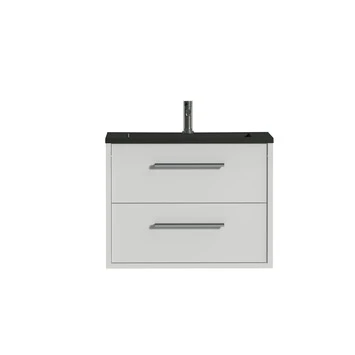 Tiger Badkamermeubel Boston 80cm Hoogglans Wit/matzwart Met Grepen Chroom 3 Tiger Badkamermeubel Boston 80cm Hoogglans Wit/matzwart Met Grepen Chroom