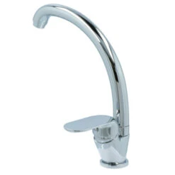 OK Keukenkraan Met Hoog Gebogen Uitloop En Hendel Chroom 16 OK Keukenkraan Met Hoog Gebogen Uitloop En Hendel Chroom -Badkamer Winkel 123 8444