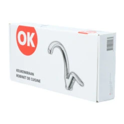 OK Keukenkraan Met Hoog Gebogen Uitloop En Hendel Chroom 24 OK Keukenkraan Met Hoog Gebogen Uitloop En Hendel Chroom -Badkamer Winkel 123 8452