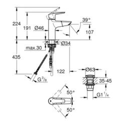 Grohe Wastafelkraan Start M-size Uittrekbaar QuickFix Chroom 19 Grohe Wastafelkraan Start M-size Uittrekbaar QuickFix Chroom -Badkamer Winkel 123 8467