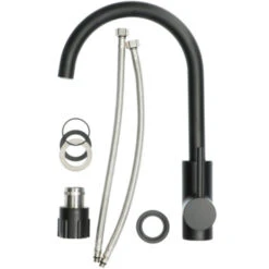 Atlantic Keukenkraan Colin Met Hendel Zwart -Badkamer Winkel 123 8571