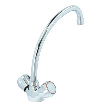 Handson Keukenkraan Thomas 2-knops Chroom Met Uitloop 235mm 7 Handson Keukenkraan Thomas 2-knops Chroom Met Uitloop 235mm - Afbeelding 5