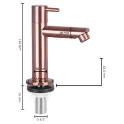 Differnz Fonteinkraan Recht Koper -Badkamer Winkel 123 8634