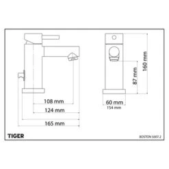 Tiger Wastafelkraan Boston Met Hendel En Waste Chroom 15 Tiger Wastafelkraan Boston Met Hendel En Waste Chroom -Badkamer Winkel 123 8659