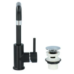 Absolut Wastafelkraan Haiti Met Hendel En Pop-up Afvoerplug Zwart 25 Absolut Wastafelkraan Haiti Met Hendel En Pop-up Afvoerplug Zwart -Badkamer Winkel 123 8671