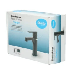 Atlantic Wastafelkraan Parker Met Hendel Zwart -Badkamer Winkel 123 8689