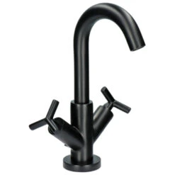 Absolut Wastafelkraan Post 2-knops Zwart 25 Absolut Wastafelkraan Post 2-knops Zwart -Badkamer Winkel 123 8722