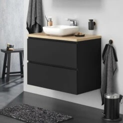Tiger Karlo Badkamermeubel 60cm Mat Zwart Met Eiken Wasblad En Keramische Waskom 24 Tiger Karlo Badkamermeubel 60cm Mat Zwart Met Eiken Wasblad En Keramische Waskom -Badkamer Winkel 123 874