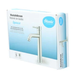 Atlantic Wastafelkraan Spencer Met Hendel RVS 26 Atlantic Wastafelkraan Spencer Met Hendel RVS -Badkamer Winkel 123 8750