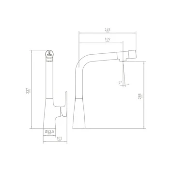 Van Marcke Keukenkraan Spirit Met Hendel En Gefilterd Water Chroom 4 Van Marcke Keukenkraan Spirit Met Hendel En Gefilterd Water Chroom - Afbeelding 2