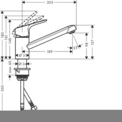 Hansgrohe Keukenkraan Focus M43 Met Hendel Chroom 100 -Badkamer Winkel 123 8821