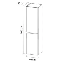 Tiger Karlo Kolomkast Sneeuwwit 160 Cm -Badkamer Winkel 123 958