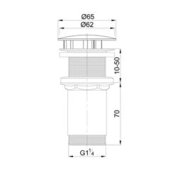 TIGER Ontario Wastafelplug 30-55mm Tbv Kom+font -Badkamer Winkel 123 1385