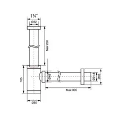 Tiger Design Bekersifon 5/4 Chroom -Badkamer Winkel 123 1406