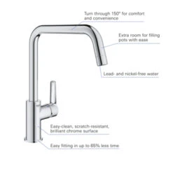 Grohe Keukenkraan Start Hoge U-uitloop QuickFix Chroom -Badkamer Winkel 123 183