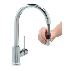 Atlantic Keukenkraan Jeremy Met Hendel En Uittrekbare Sproeikop Chroom -Badkamer Winkel 123 305