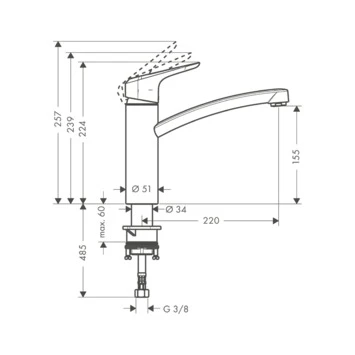 Hansgrohe Keukenkraan Ecos M 1-greeps 4 Hansgrohe Keukenkraan Ecos M 1-greeps - Afbeelding 2