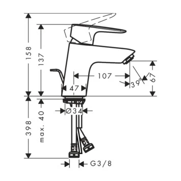Hansgrohe Mysport M Wastafelkraan Eengreeps Met Waste 3 Hansgrohe Mysport M Wastafelkraan Eengreeps Met Waste