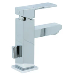 Aqualino Wastafelkraan Panaro Met Hendel En Waste Chroom -Badkamer Winkel 123 476