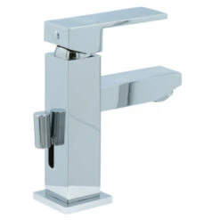 Aqualino Wastafelkraan Panaro Met Hendel En Waste Chroom -Badkamer Winkel 123 477