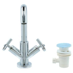 Absolut Wastafelkraan Post 2-knops Chroom -Badkamer Winkel 123 498