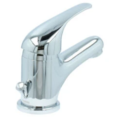 OK Wastafelkraan Met Hendel En Waste Chroom -Badkamer Winkel 123 538