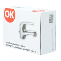 OK Wastafelkraan Met Hendel En Waste Chroom -Badkamer Winkel 123 545