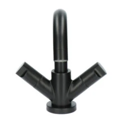Aqualino Wastafelkraan Fortore 2-knops Met Waste Zwart -Badkamer Winkel 123 574