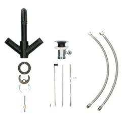 Aqualino Wastafelkraan Fortore 2-knops Met Waste Zwart -Badkamer Winkel 123 578