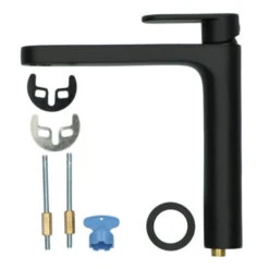 Absolut Wastafelkraan Iode Medium Met Hendel En Waste Zwart 21 Absolut Wastafelkraan Iode Medium Met Hendel En Waste Zwart -Badkamer Winkel 123 595